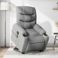 Fauteuil de massage inclinable Gris clair Tissu