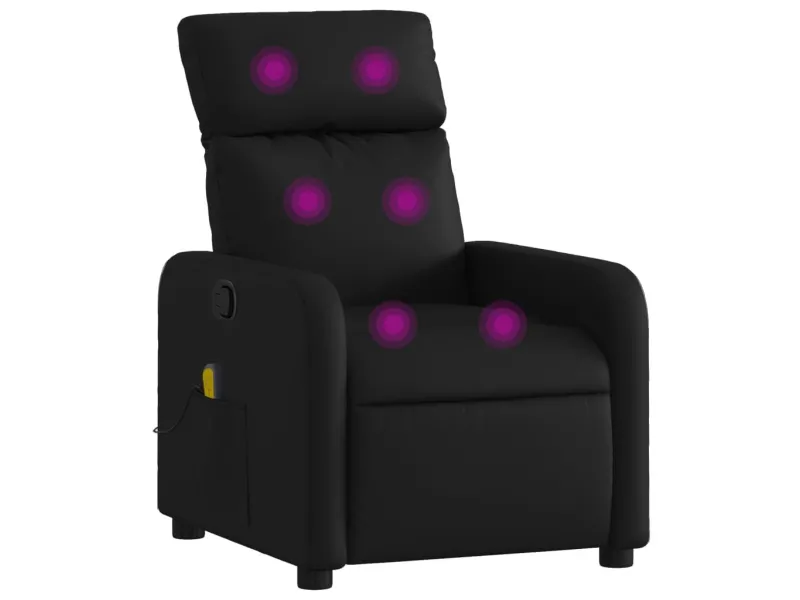 Fauteuil de massage inclinable Noir Similicuir