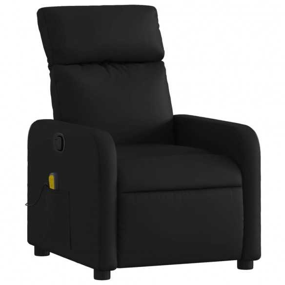 Fauteuil de massage inclinable Noir Similicuir
