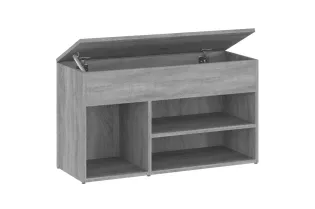 Banc à chaussures Sonoma gris 80x30x45 cm Bois d'ingénierie 2