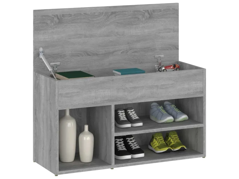 Banc à chaussures Sonoma gris 80x30x45 cm Bois d'ingénierie
