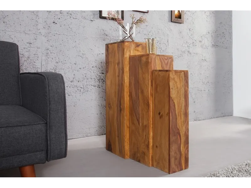 Colonnes décoratives de couleur naturelle en bois massif de palissandre