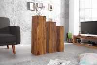 Colonnes décoratives de couleur naturelle en bois massif de palissandre