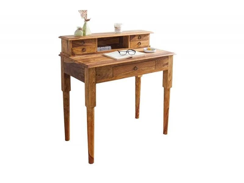 Bureau de 90 cm moderne avec rangement en bois massif