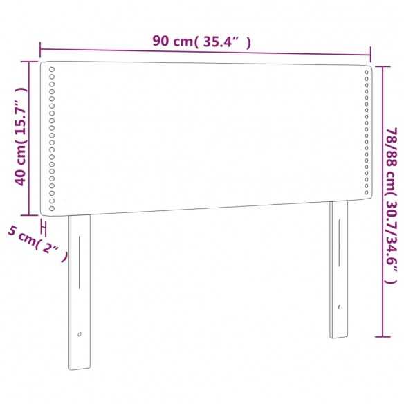 Tête de lit Gris clair 90x5x78/88 cm Tissu
