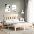Cadre de lit avec tête de lit 140x190 cm bois massif