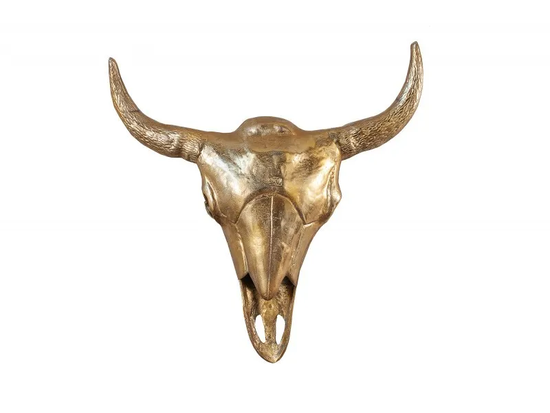 Déco tête de taureau Matador 56cm mosaïque dorée