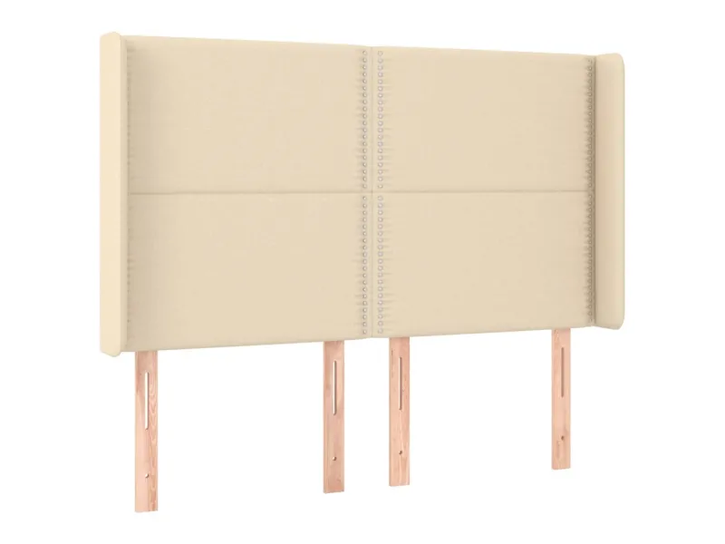 Tête de lit à LED Crème 147x16x118/128 cm Tissu