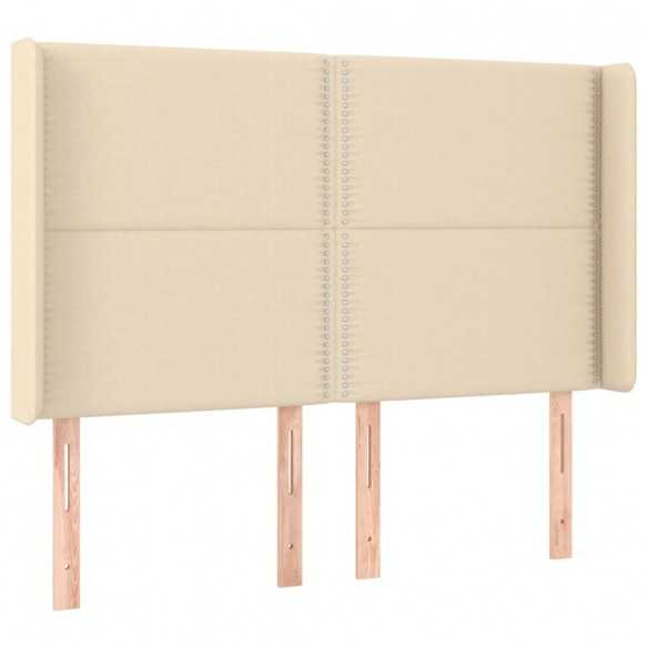 Tête de lit à LED Crème 147x16x118/128 cm Tissu