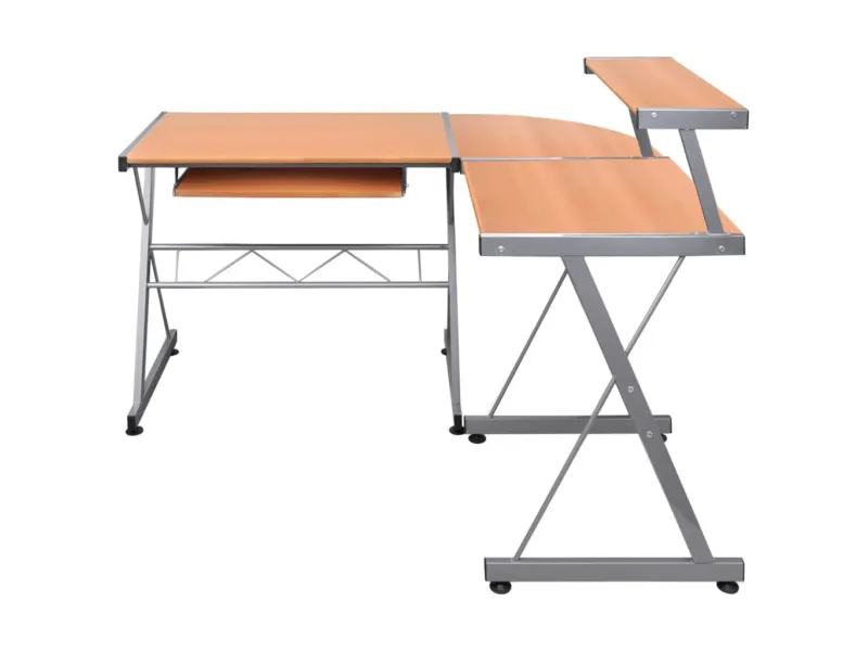 Bureau d'ordinateur d'angle Marron 132x112x99cm Bois ingénierie