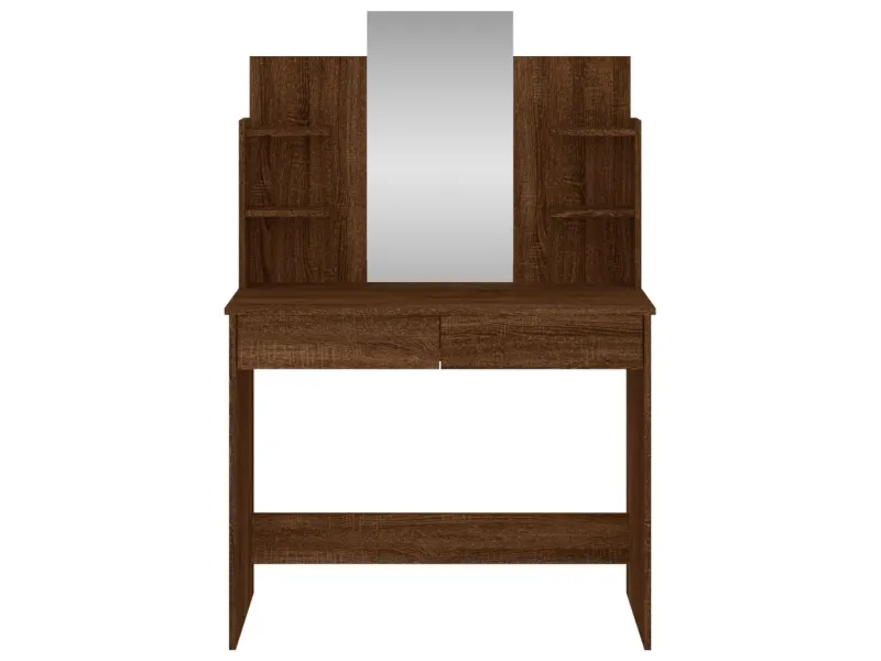 Coiffeuse avec miroir chêne marron 96x39x142 cm