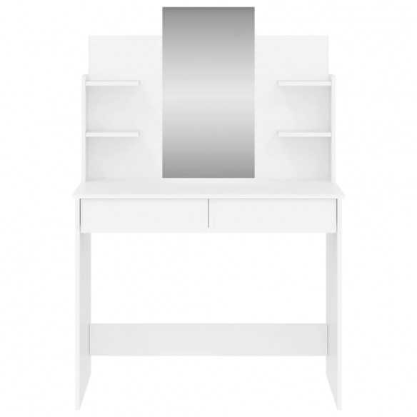 Coiffeuse avec miroir blanc 96x39x142 cm