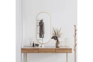 Miroir mural Doré 100x45 cm Ovale