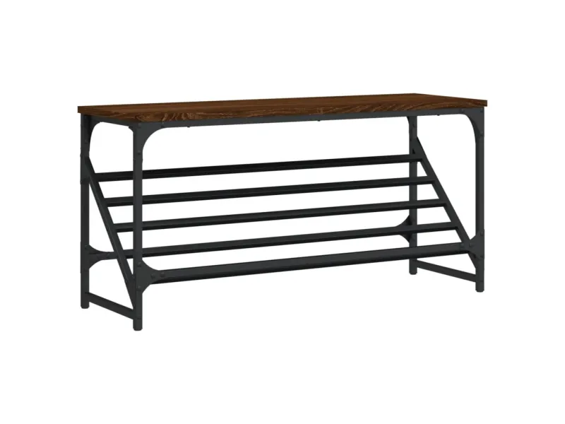 Étagère à chaussures chêne marron 90x30x45 cm bois d'ingénierie