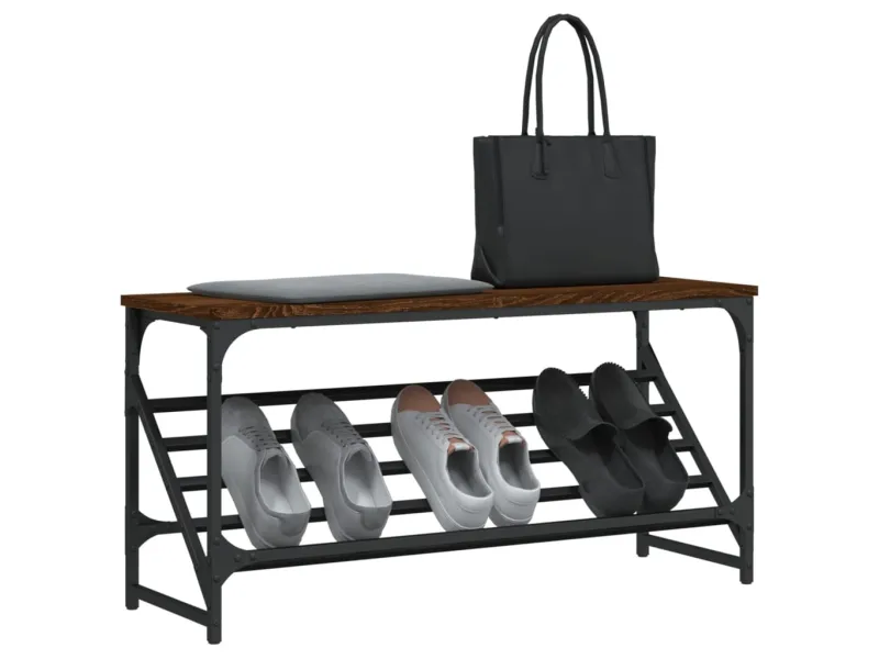 Étagère à chaussures chêne marron 90x30x45 cm bois d'ingénierie