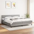 Cadre de lit avec matelas Gris clair 160x200cm Tissu
