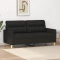 Canapé à 2 places Noir 140 cm Tissu