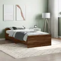 Cadre de lit chêne marron 90x200 cm bois d'ingénierie