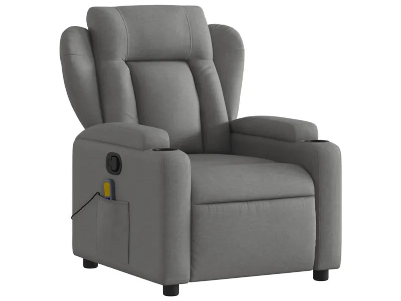 Fauteuil de massage inclinable Gris foncé Tissu