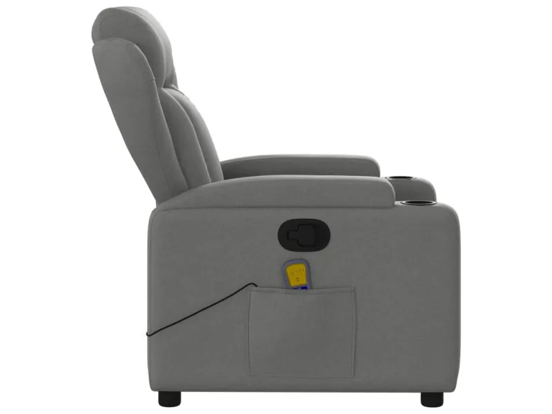 Fauteuil de massage inclinable Gris foncé Tissu