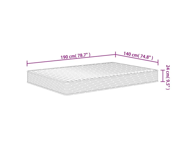 Matelas en mousse moyennement doux 140x190 cm