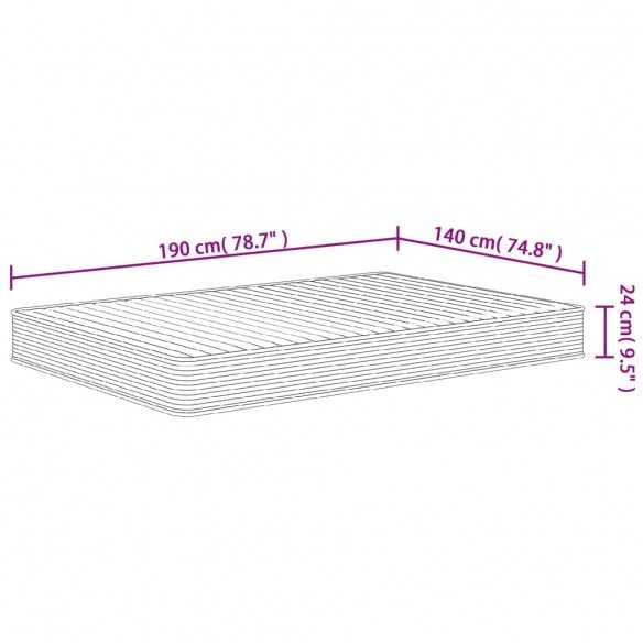 Matelas en mousse moyennement doux 140x190 cm