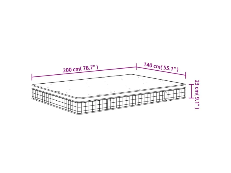 Matelas à ressorts bonnell moyen 140x200 cm