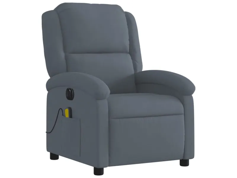 Fauteuil inclinable de massage électrique gris foncé velours