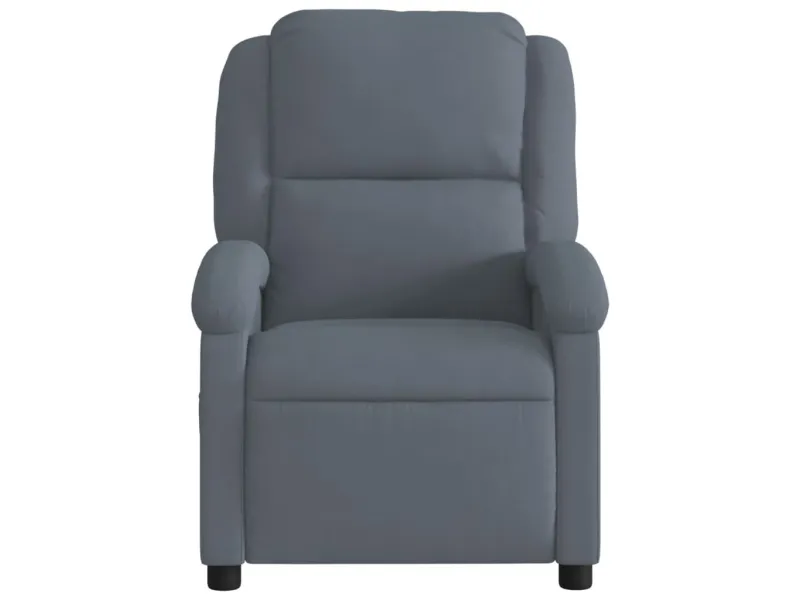 Fauteuil inclinable de massage électrique gris foncé velours