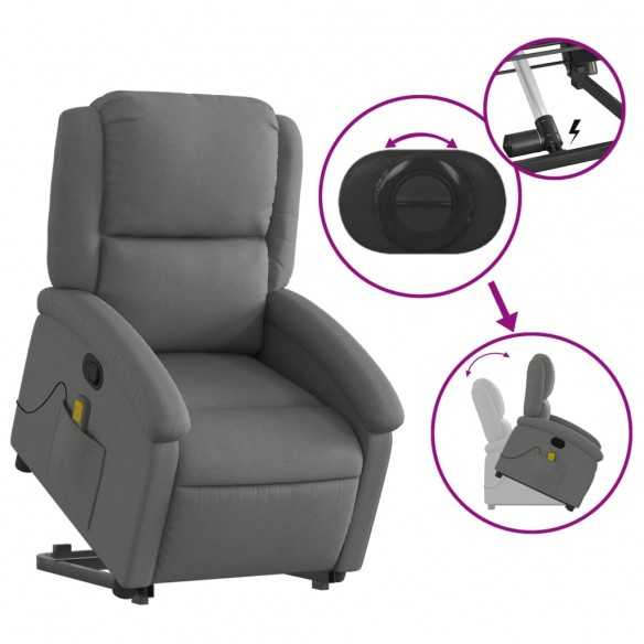 Fauteuil de massage inclinable Gris foncé Tissu