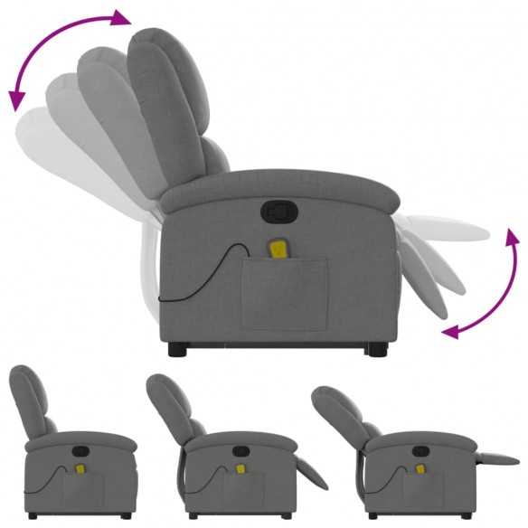Fauteuil de massage inclinable Gris foncé Tissu