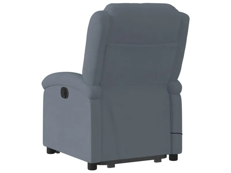 Fauteuil inclinable de massage électrique gris foncé velours