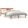 Cadre de lit cire marron 140x190 cm bois de pin massif