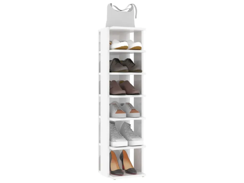 Armoire à chaussures Blanc brillant 27,5x27x102 cm