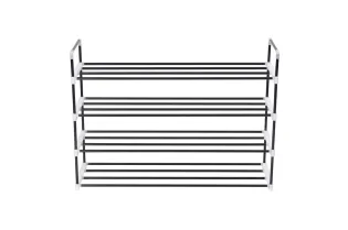 Range-chaussures avec 4 étagères Métal et plastique noir 2