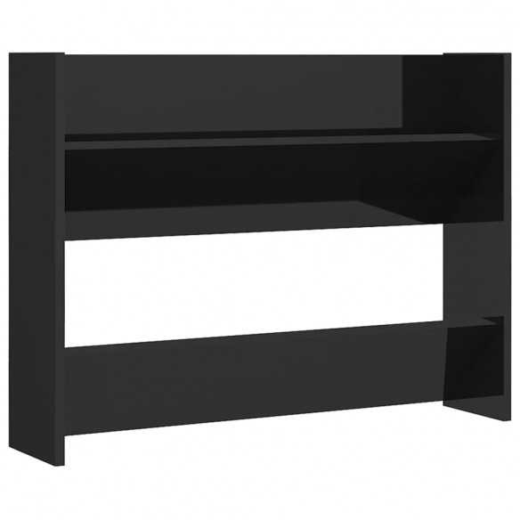 Armoires à chaussures murales 2 pcs Noir brillant 80x18x60 cm