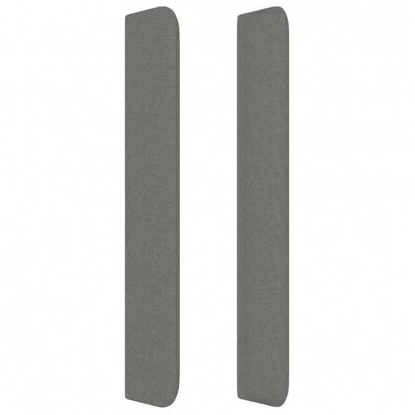 Tête de lit avec oreilles Gris foncé 103x16x118/128 cm Tissu