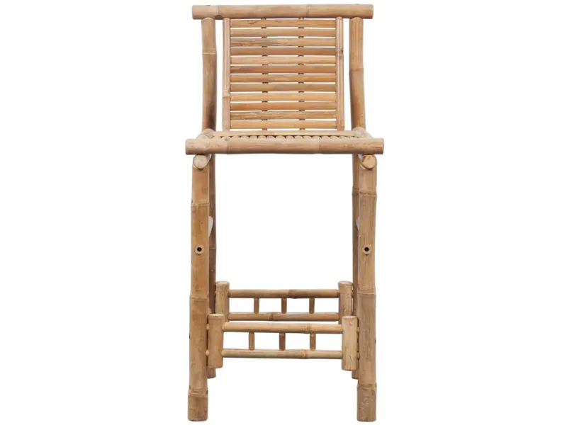 Tabourets de bar lot de 2 bambou