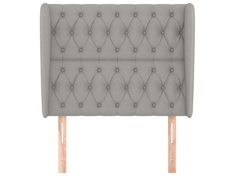 Tête de lit avec oreilles Gris clair 93x23x118/128 cm Tissu