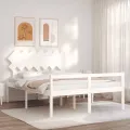 Lit pour personne âgée et tête de lit 140x200 cm bois massif