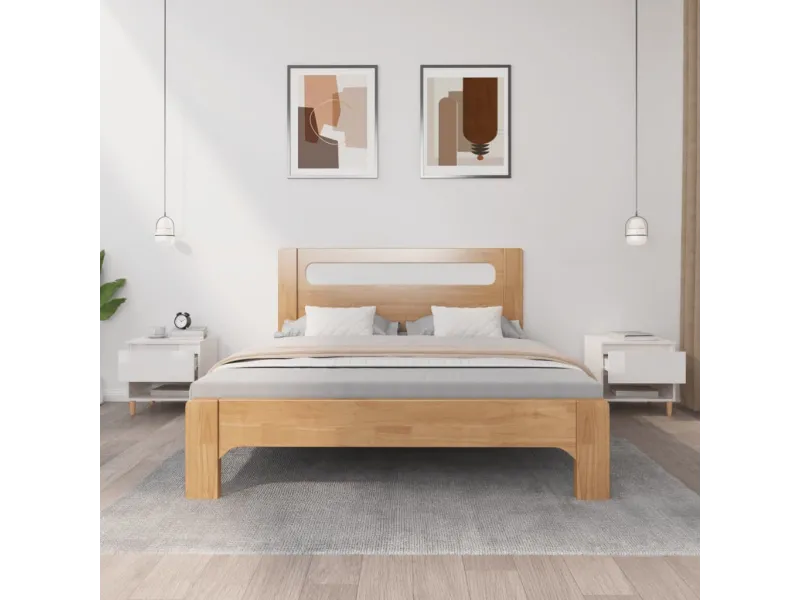 Tables de chevet 2 pcs Blanc brillant 50x46x50 cm