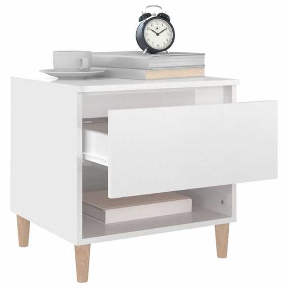 Tables de chevet 2 pcs Blanc brillant 50x46x50 cm