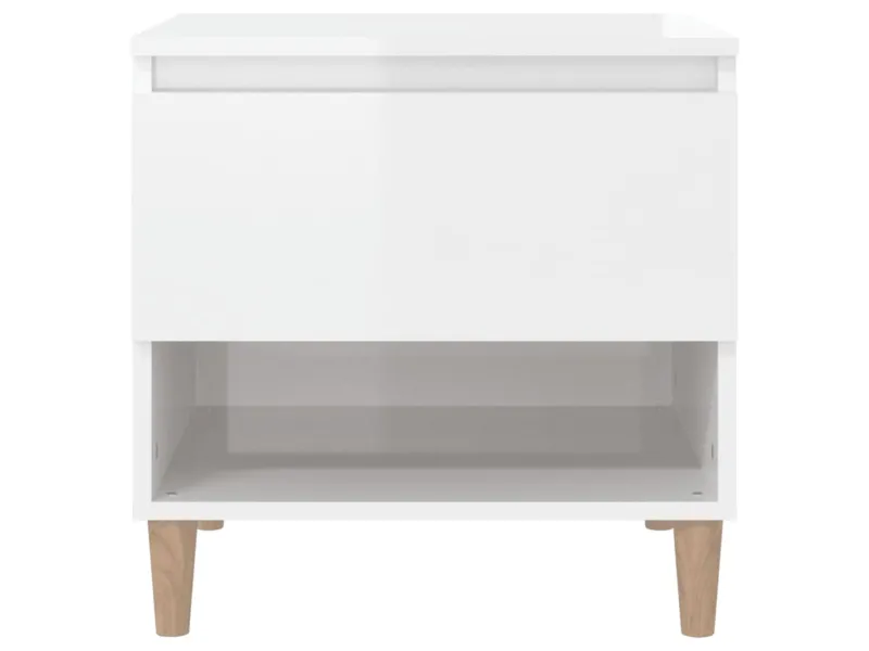Tables de chevet 2 pcs Blanc brillant 50x46x50 cm