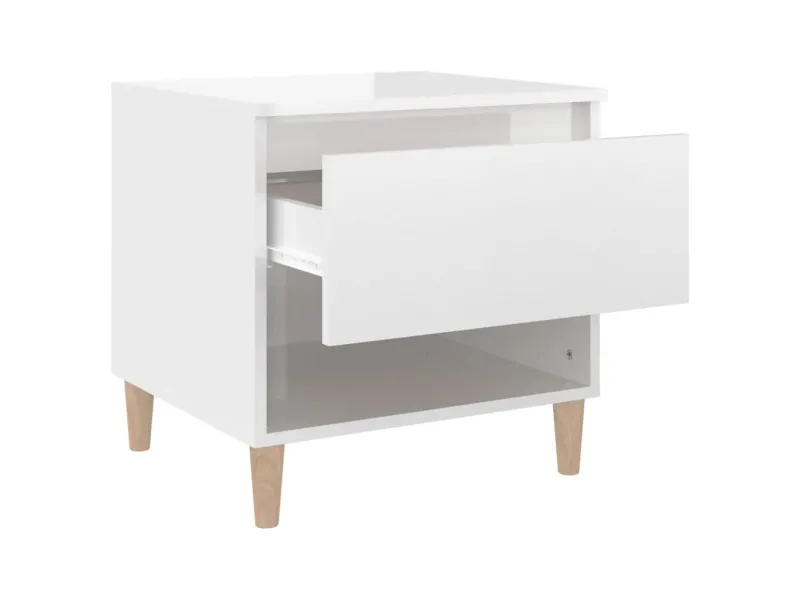 Tables de chevet 2 pcs Blanc brillant 50x46x50 cm