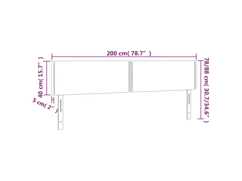 Têtes de lit 2 pcs Gris foncé 100x5x78/88 cm Tissu