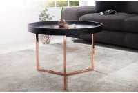 Table d'appoint noire design en bois / métal