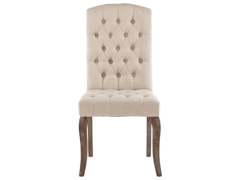 Chaises à manger lot de 2 beige tissu à l'aspect de lin