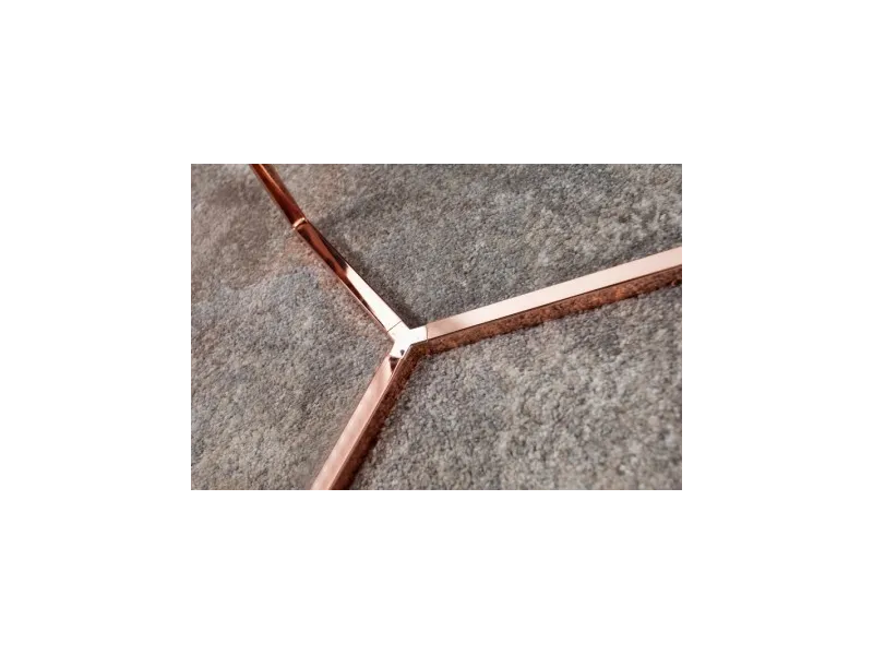 Table d'appoint design en verre noir / métal cuivré