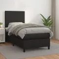 Cadre de lit avec matelas Noir 90x190 cm Similicuir