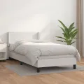 Cadre de lit avec matelas Blanc 90x200 cm Similicuir